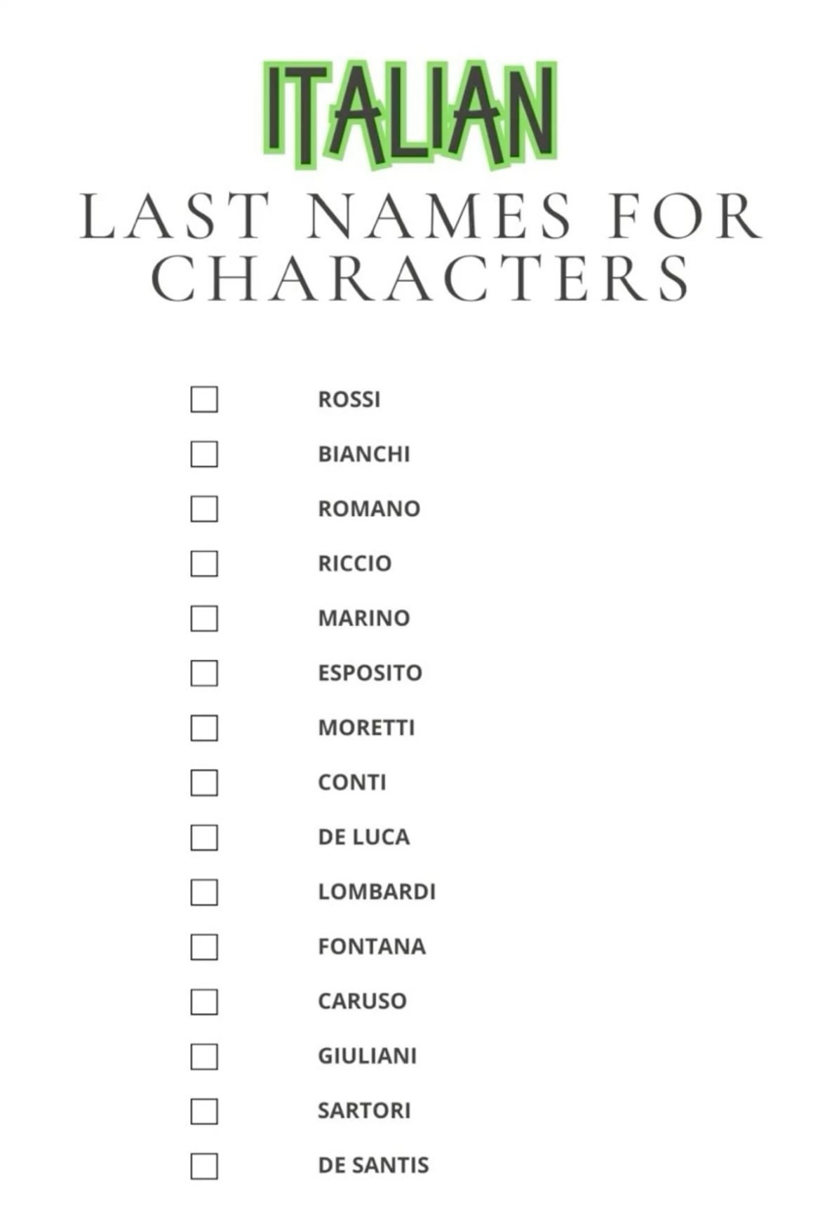 Italian Names for Fictional Characters to Elevate Your Story