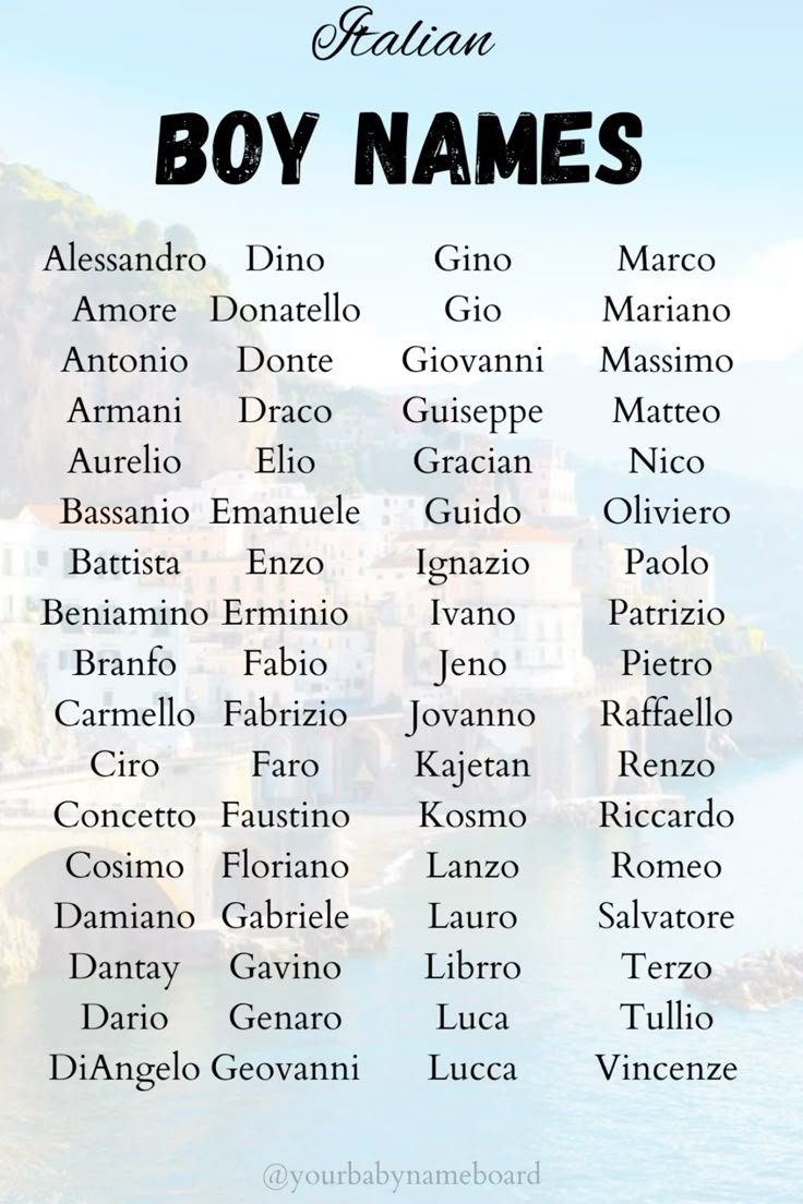 Popular And Trendy Italian Names Capturing Hearts Worldwide